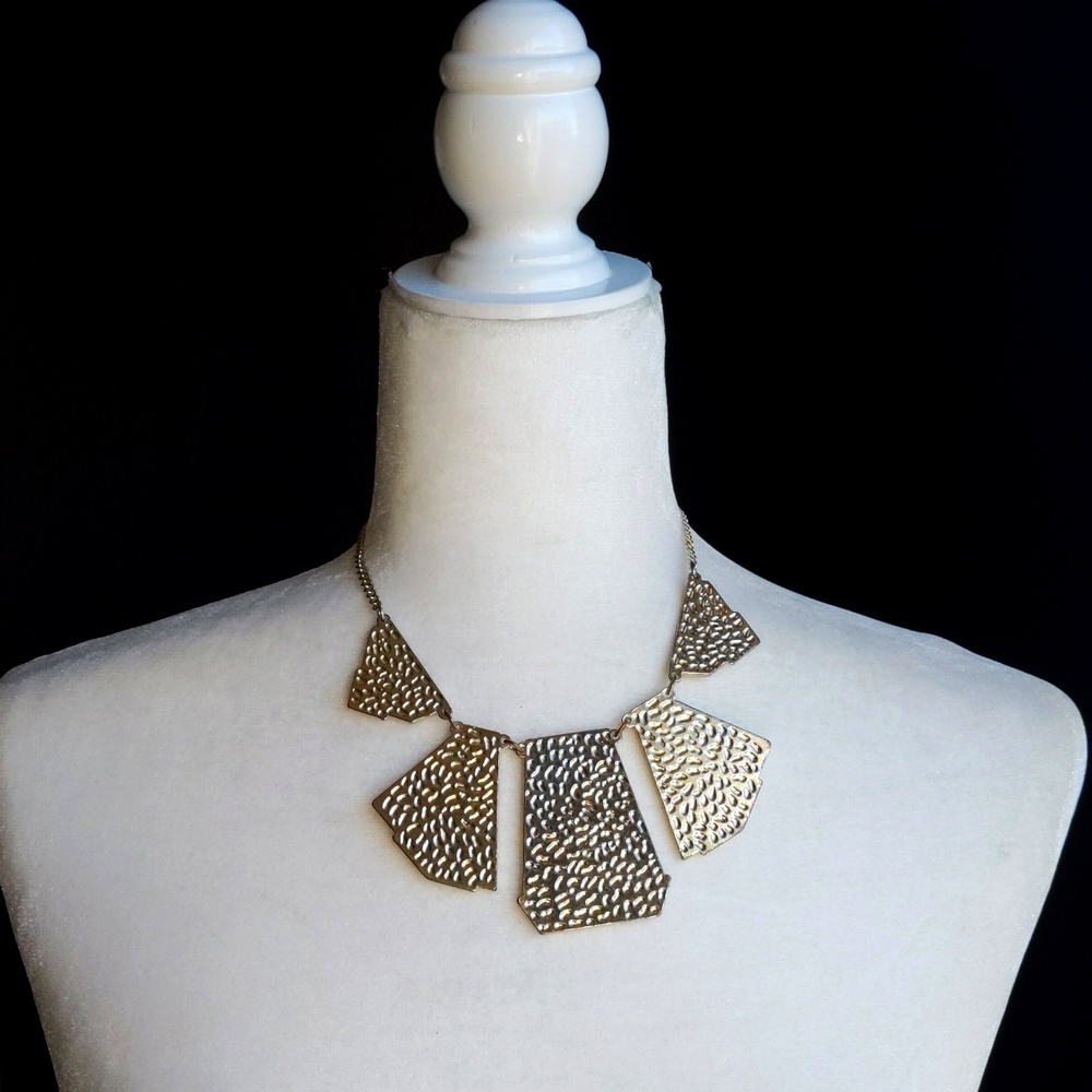 Vintage/Double Sided Triangular Statement Neck,La… - image 2